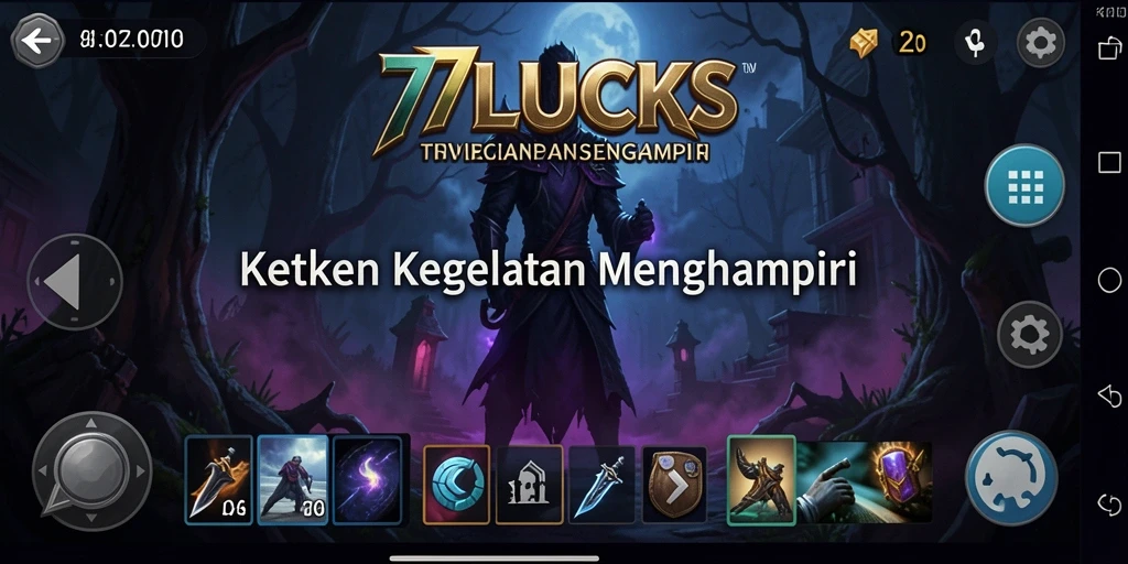 Screenshot dari gameplay menakutkan 77LUCKS yang penuh ketegangan.