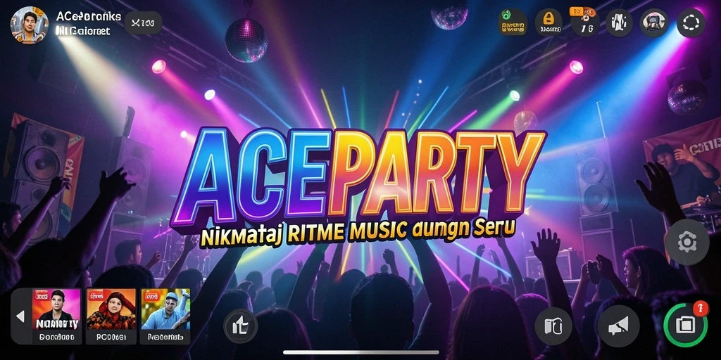 Tangkapan layar gameplay ACEPARTY yang menarik dan penuh musik.