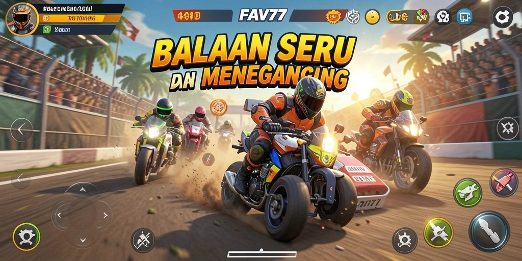 Gameplay seru FAV77 dengan mobil balap yang mendebarkan.