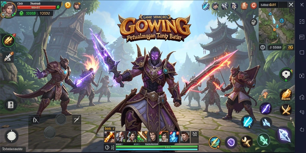 Screenshot gameplay GOWIN menampilkan aksi petualangan yang mendebarkan.