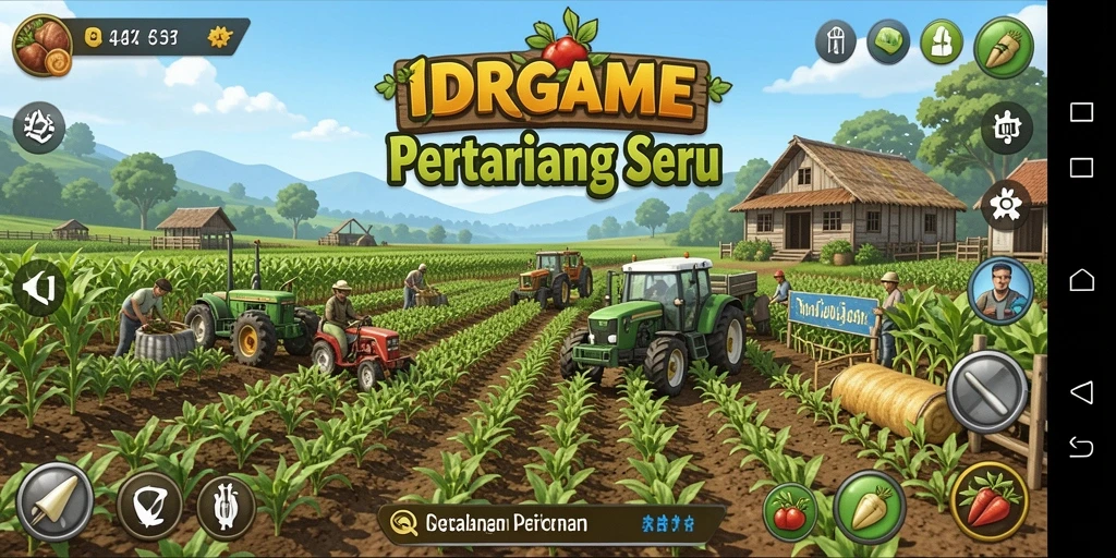 Screenshot IDRGAME menampilkan gameplay seru bertani dan merawat ladang.