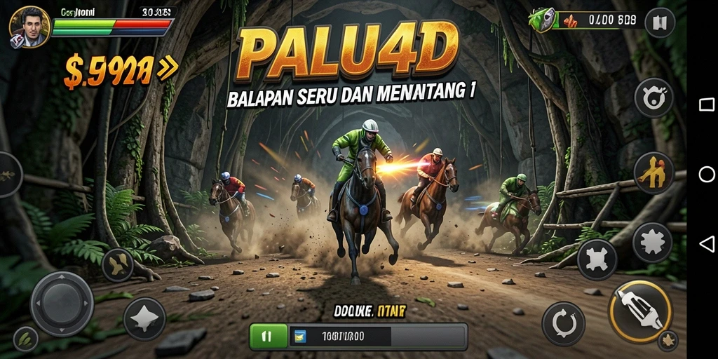 Tampilan aksi balapan seru dalam PALU4D dengan jalur menantang.