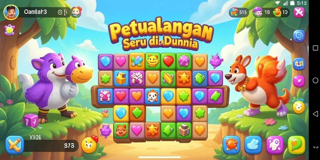 Tangkapan layar game S13 yang menampilkan aksi gameplay match-3 yang seru.