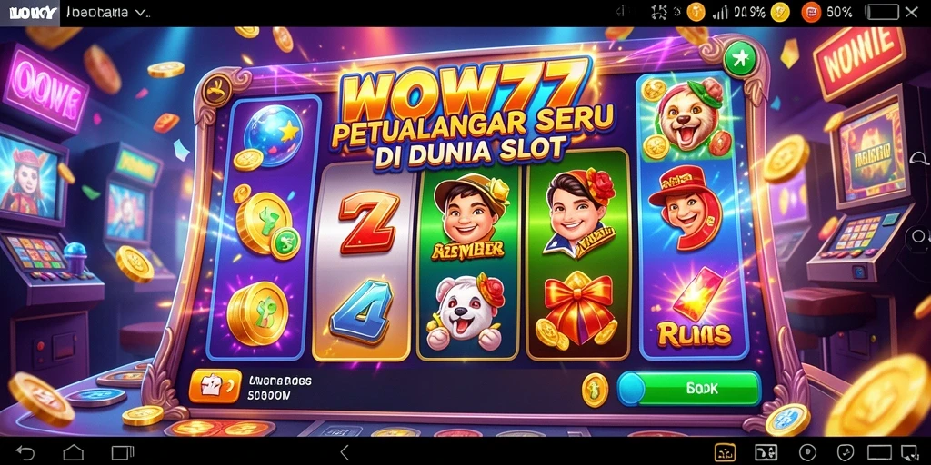 Screenshot gameplay WOW77 menampilkan serunya bermain slot dengan berbagai tema.